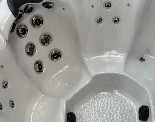 Beautiful underwater lighting enhances your spa experience